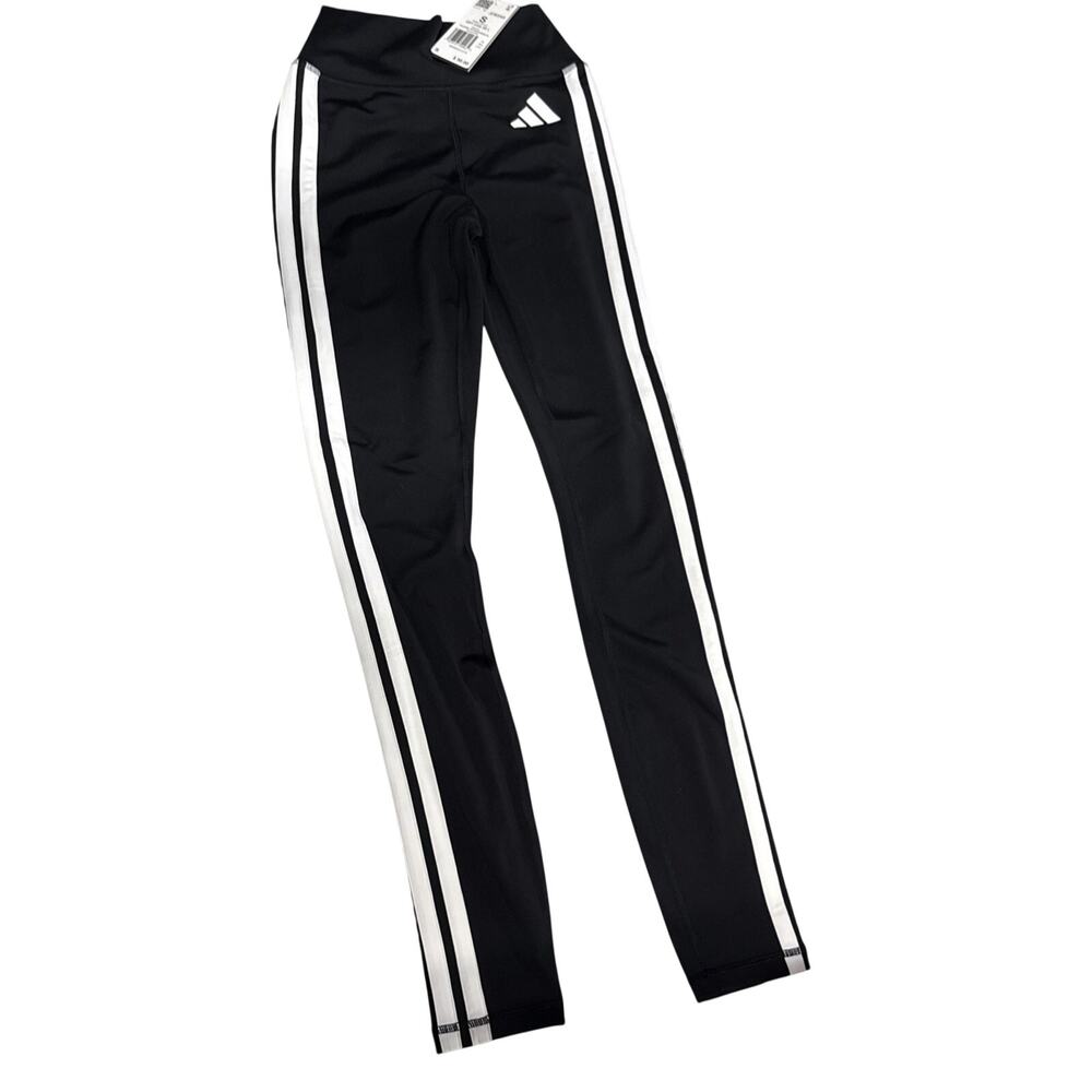 adidas 7/8 3S 3 Stripes Training Tights, Size Medium - Black